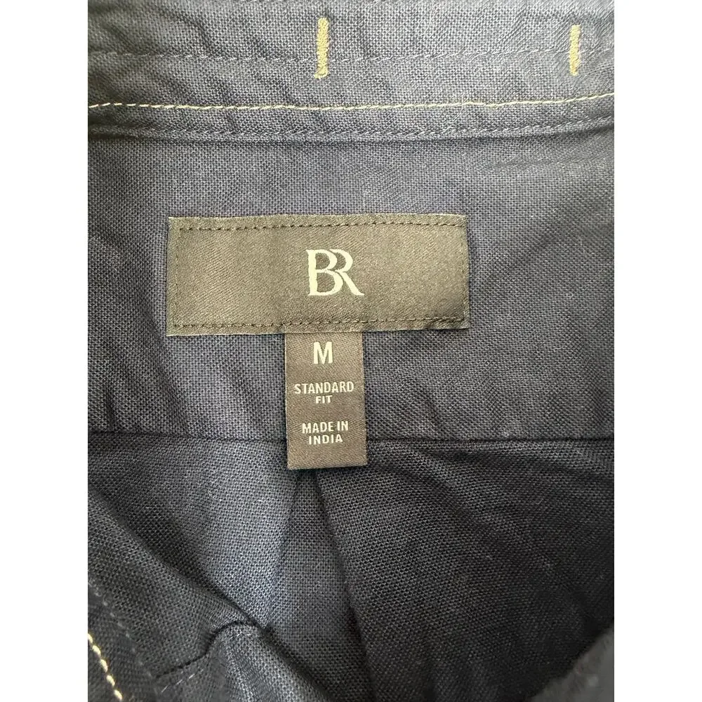 Banana Republic Organic Cotton Long Sleeve Button Down Oxford Shirt Sz M Indigo